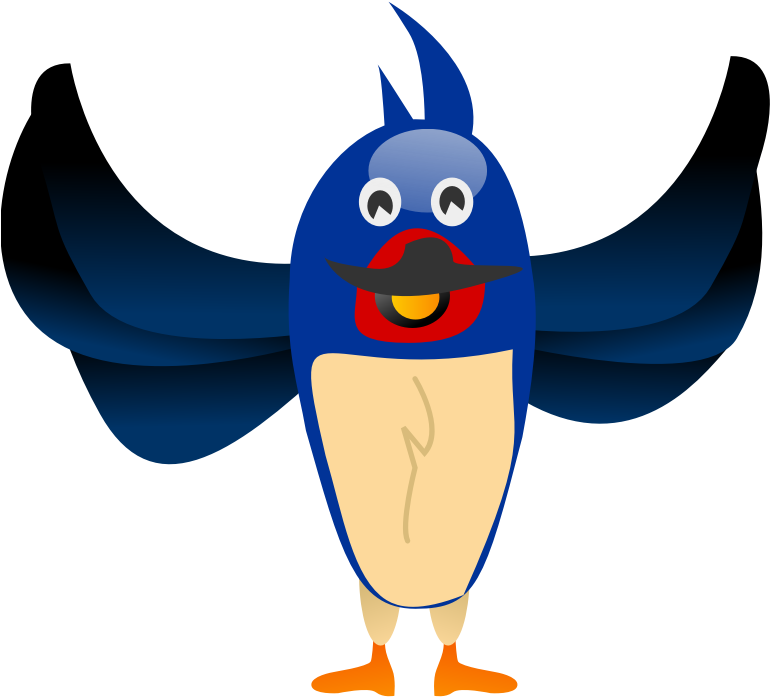 Clipart - Hirundo Happy - Funny Blue Bird Shower Curtain (800x800)