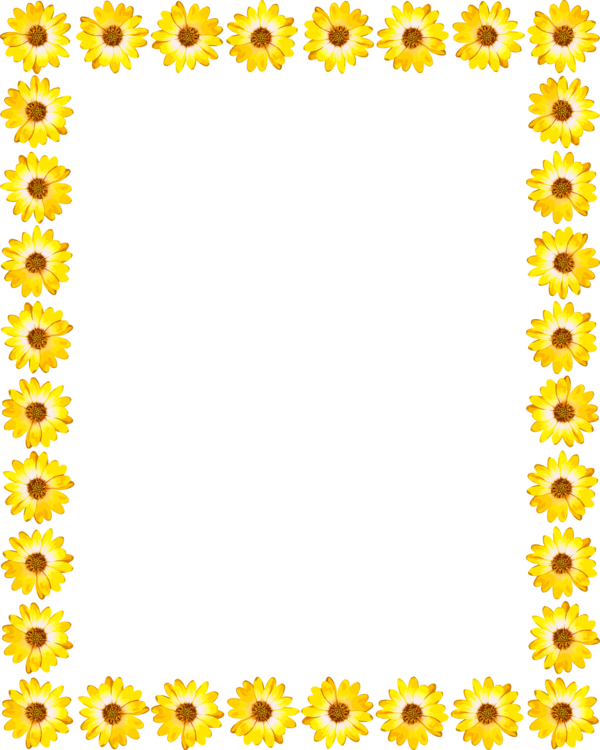 Star Yellow Drawing Blue - Design Border Png Sunflower (600x750)
