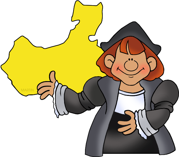 Columbus In Search Of China - Christopher Columbus From Cartoon (648x569)