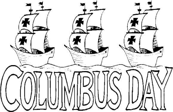 Banner Freeuse Library Christopher Columbus Clipart - Columbus Day To Color (600x401)