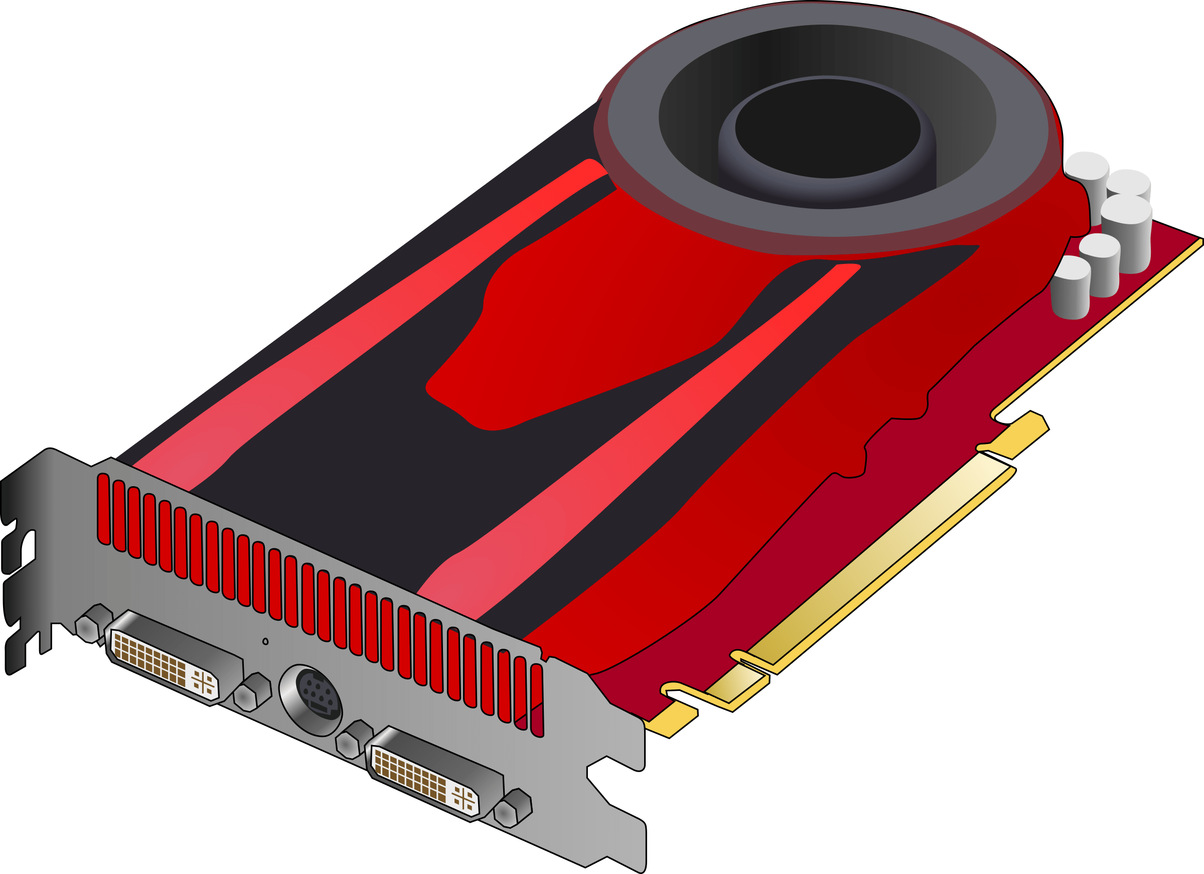 Graphics Cards & Video Adapters Computer Hardware Graphics - Computer Graphics Card Clipart (2400x1742)