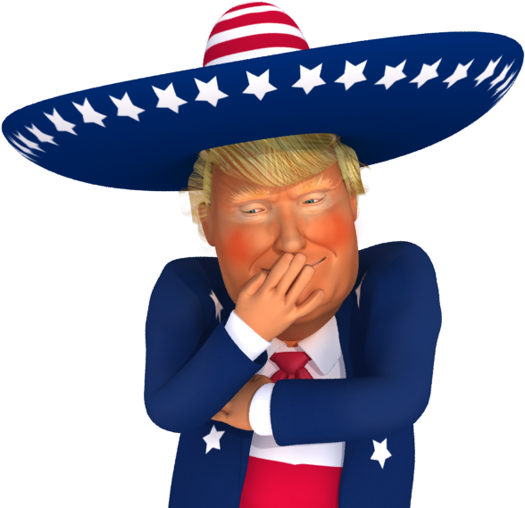 #trumpstickers Embarrassed Trump 3d Caricature - Caricature (618x618)
