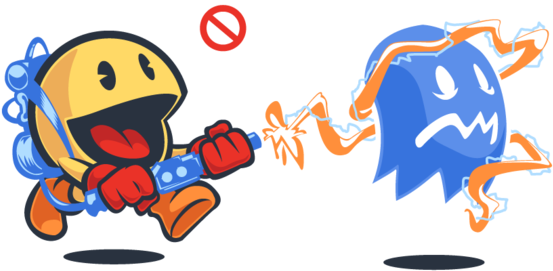 A Ghost And A Proton Pac Video Game Art, Graphic Design, - Pac-man (630x630)