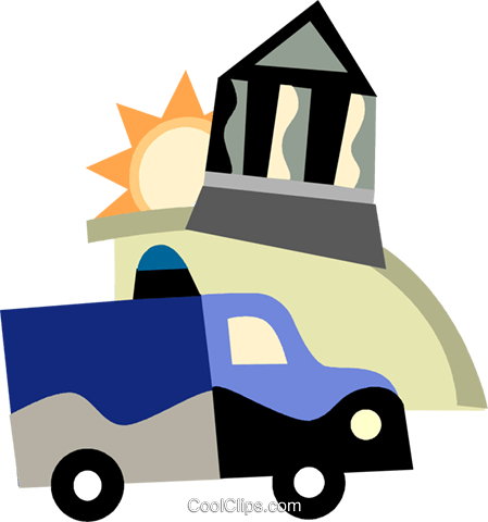 An Ambulance Driving Past A Bank Royalty Free Vector - Clip Art (449x480)