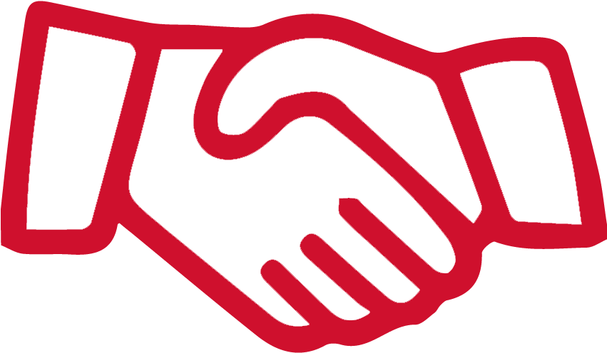 Black And White Download Support - Shake Hands Icon Red (858x504)