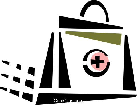 Doctor's Bag Royalty Free Vector Clip Art Illustration - Bag (480x371)