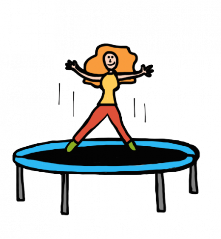 Trampoline Clipart - Cartoon Trampoline Png (450x487)