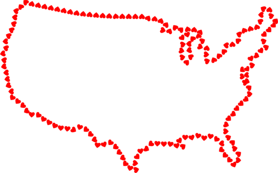 State Blank Map Alaska - United States Map Red (545x340)