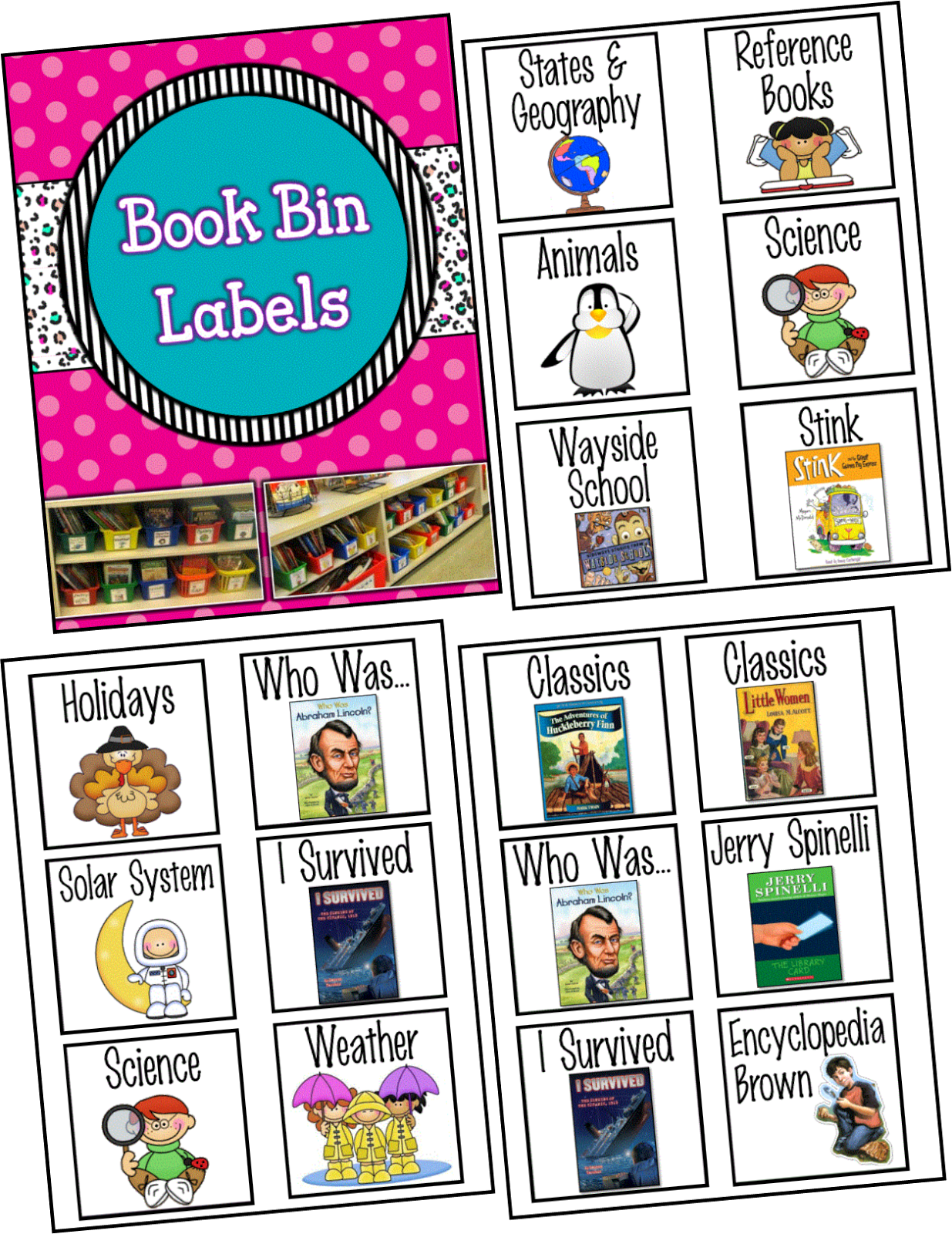 Class Library Book Bin Labels - Grosset & Dunlap Who Was Abraham Lincoln? (1235x1600)
