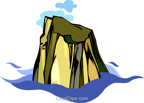 Rock Sticking Out Of The Ocean Royalty Free Vector - Clip Art (480x345)