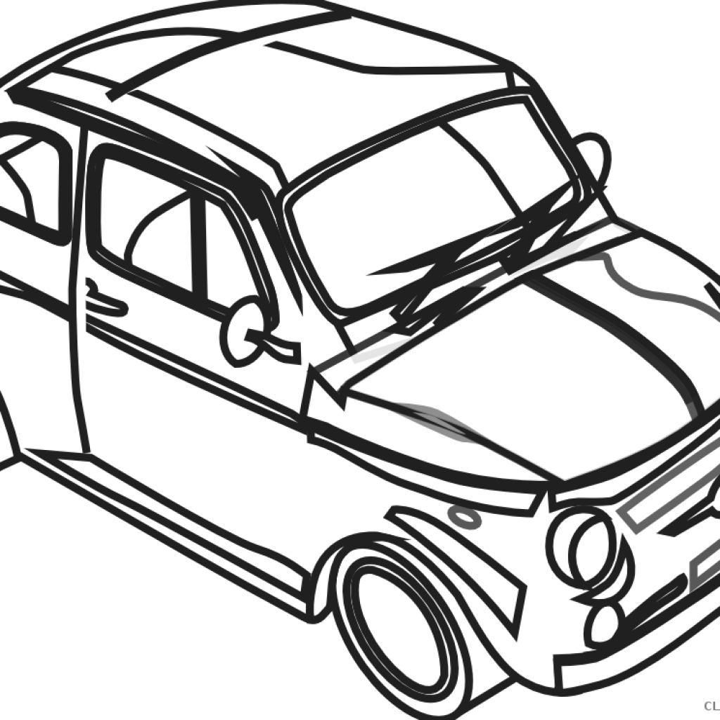 Black And White Car Clipart Black And White Car Clip - Clipart Black And White Picture Of Car (1024x1024)