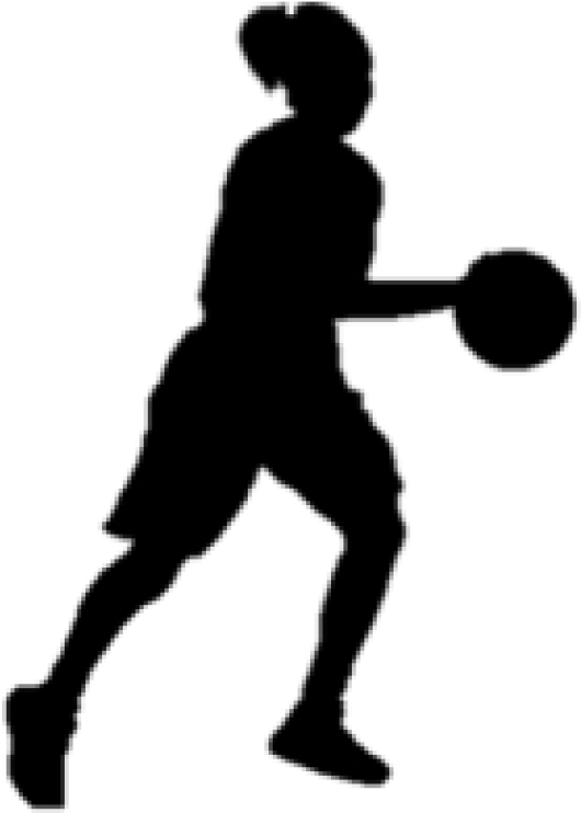 Girl Basketball Silhouette (600x748)