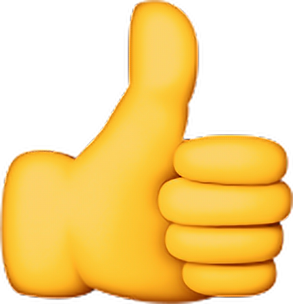 Clipart Ok Thumbsup Good Yellow Fine Emojisticker Yes - Thumbs Up Apple Emoji (1024x1061)