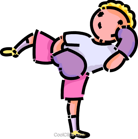 Kick Boxer Royalty Free Vector Clip Art Illustration - Sports (477x480)