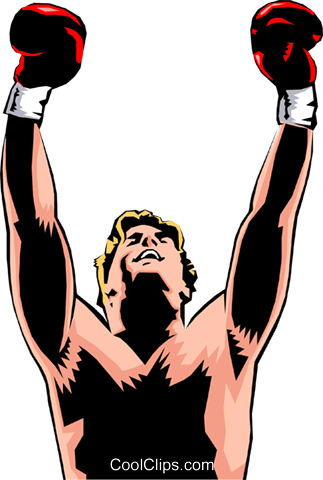 Boxer Celebrating Royalty Free Vector Clip Art Illustration - Illustration (323x480)