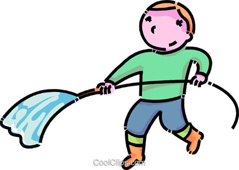 Boy With A Hose Royalty Free Vector Clip Art Illustration - Clip Art (480x342)