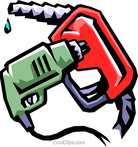 Gas Station Drill And Gas Hose Royalty Free Vector - Mangueira De Posto De Gasolina (451x480)