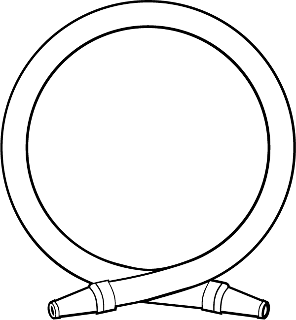 Clip Black And White Decal - Fire Hose Clipart Black And White (600x650)