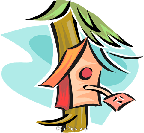 Birdhouses Royalty Free Vector Clip Art Illustration - Cartoon (480x445)