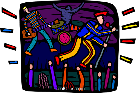 Rock Band Playing Royalty Free Vector Clip Art Illustration - Illustration (480x321)