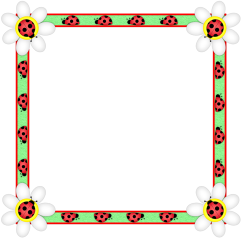 Borders And Frames - Ladybugs (500x500)