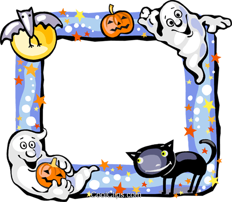 Halloween Frame Royalty Free Vector Clip Art Illustration - Marcos Halloween (480x418)