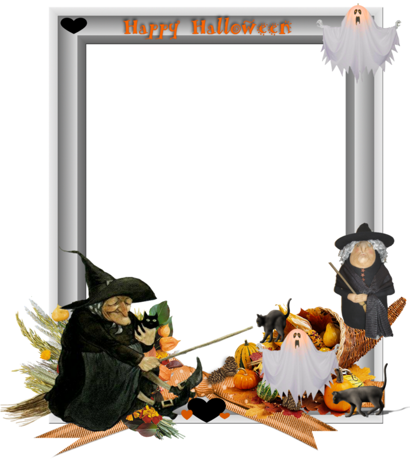 Halloween Border Vector Free Png Photo - Cornucopia Harvest Photo Charm (820x975)
