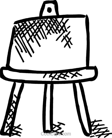 Easel With Paper Royalty Free Vector Clip Art Illustration - Papel Com Cavalete Png (390x480)