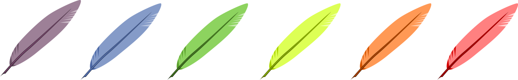 Feather Bird Download - Green Transparent Feathers (2194x340)