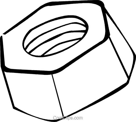 Nut Royalty Free Vector Clip Art Illustration - Line Art (480x428)