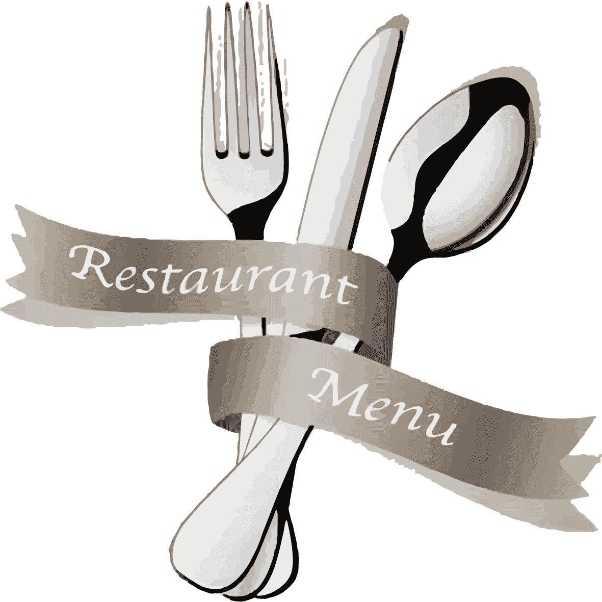 Jpg Black And White European Cuisine Menu Fork Restaurant - Tenedor Y Cuchillo Vector (1181x1181)