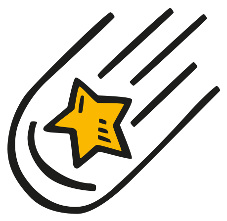 Drawn Falling Stars Space Close - Bintang Jatuh Icon Png (512x512)