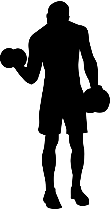Banner Library Lifting Weights Silhouette At Getdrawings - Person Full Body Silhouette (374x708)