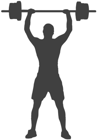 Clip Art Black And White Stock Man Barbell Press Silhouette - Overhead Press Silhouette (512x512)