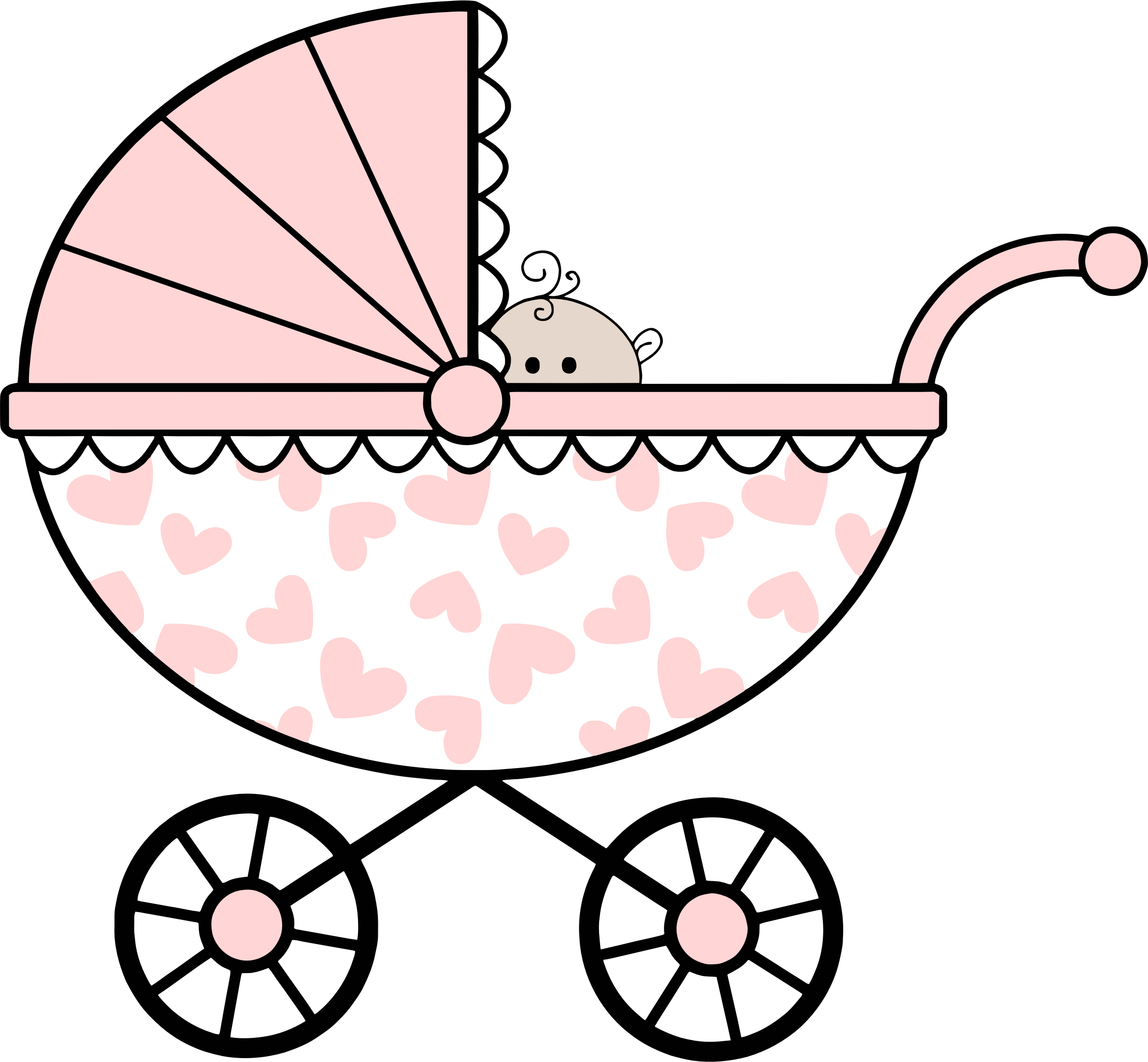 Big Image - Baby Carriage Clipart (2376x2197)
