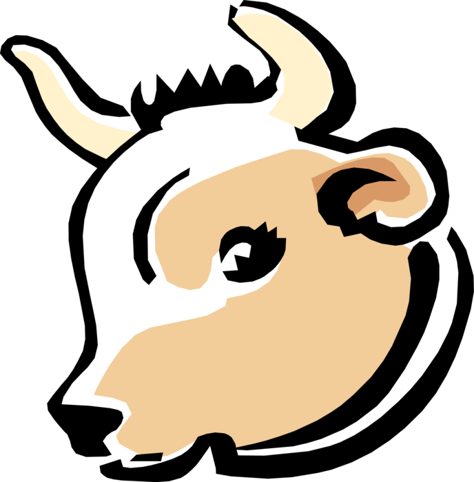 Farm Cow With Horns - Cattle (688x700)