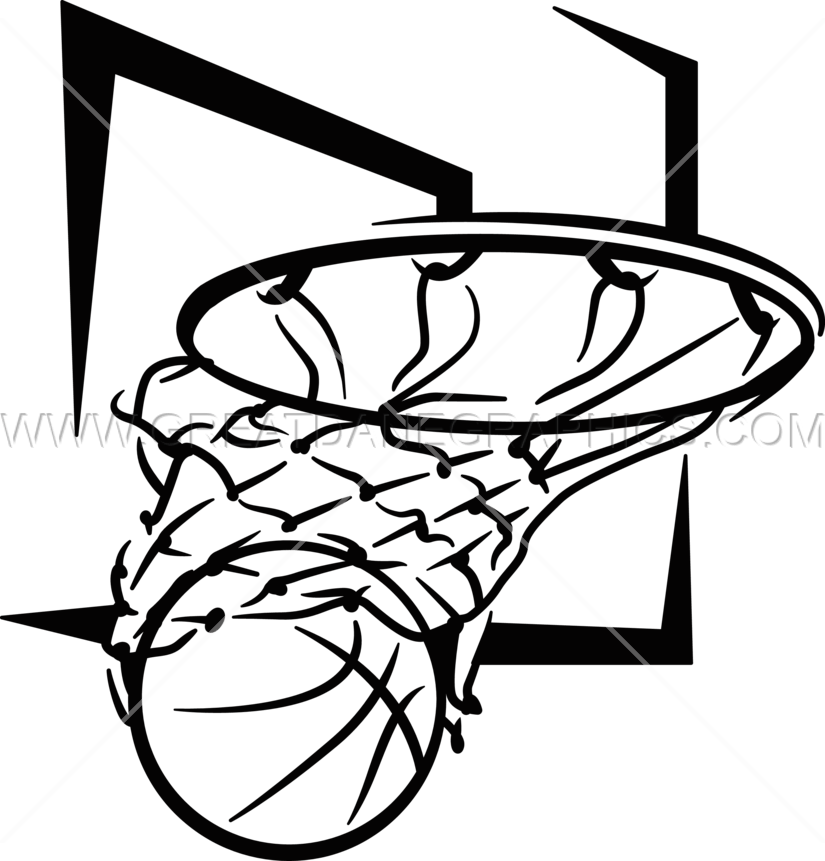 Basketball Net Swish Png Clipart Basketball Canestro - Basketball Net Black And White Png (825x861)