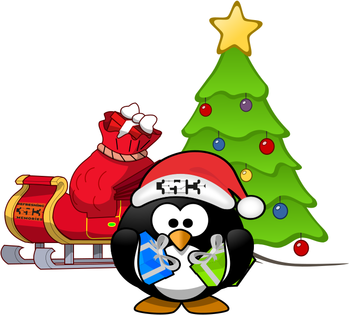 Clipart Christmas Tux On 35c3 - Animated Santas Sleigh (800x653)
