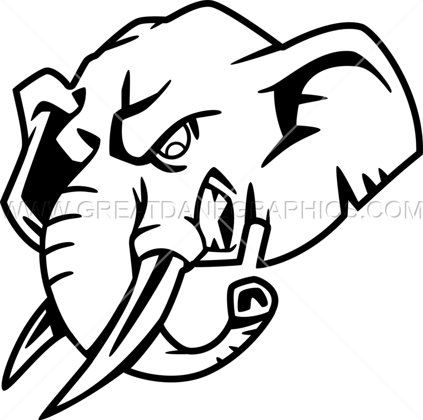 Png Library Download Elephant Head Production Ready - Elephant Head Logo Png (825x819)
