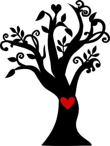 Pin By Thea Beukes On Laser And Print - Heart Tree Silhouette Png (383x505)