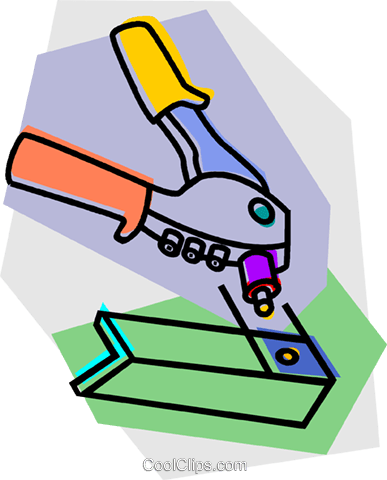 Rivet Gun Royalty Free Vector Clip Art Illustration - Rivet Gun Royalty Free Vector Clip Art Illustration (387x480)