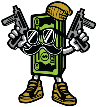 Miney Clip Gangster Clip Art Free Stock - Money And Guns Cartoon (500x500)