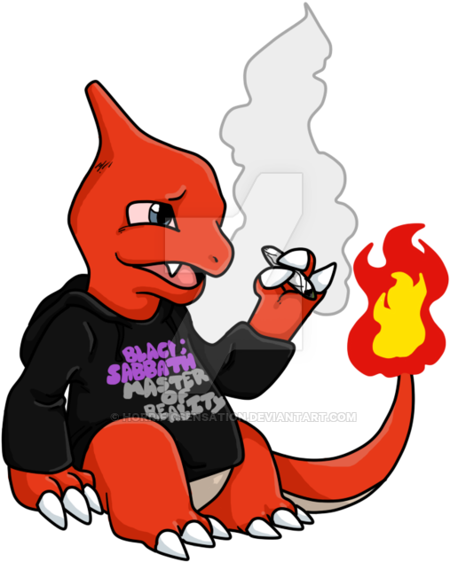 Charmeleon By Horrificsensation On - Stoned Cartoon Characters Png (600x689)