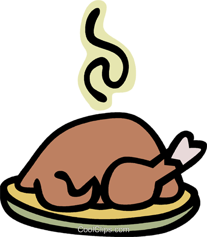 Roast Turkey Royalty Free Vector Clip Art Illustration - Inspirational Fun Thanksgiving Poems (418x480)
