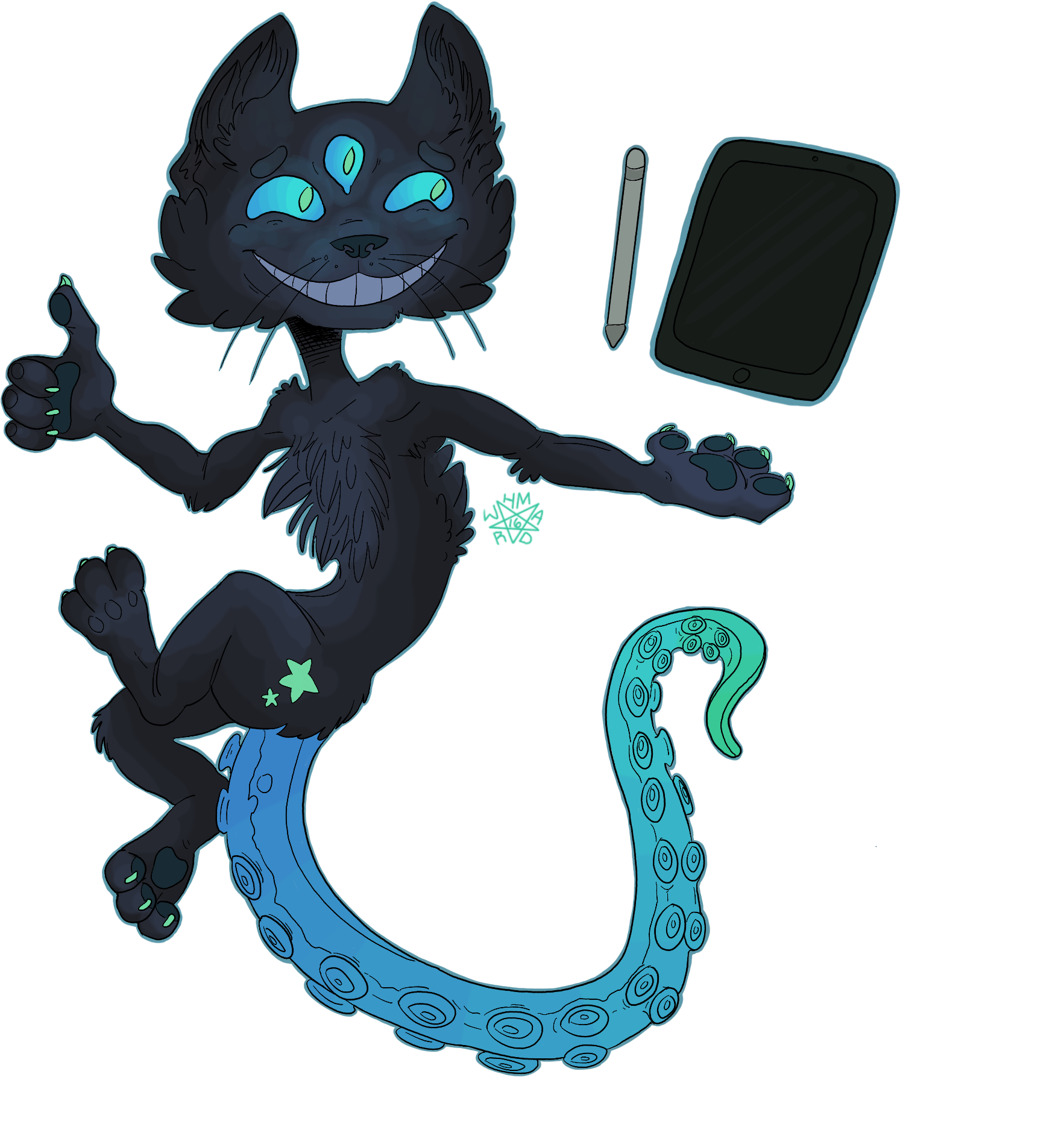 Slug & Ipad - Cartoon (2048x2048)