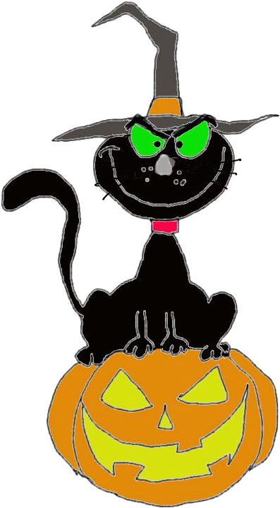 Cat Pumpkin Cute Ghost Free Halloween Clipart Png Format - Clip Art (720x960)