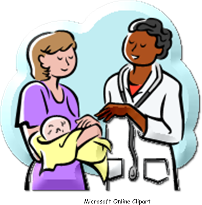 Mother Baby University Recommended Followup Medical - Cartoon (693x702)