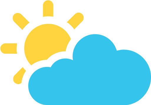 Cloudy Clipart Sun Behind Cloud - Sun And Clouds Emoji (512x512)