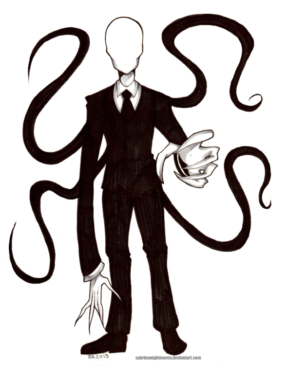 Transparentpastas Slenderman By Sabrinanightmaren - Slenderman Fan Art Png (600x776)