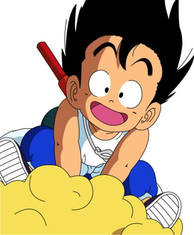 Make This Amazing Design-cute Kid Goku Of Dragon Ball - Kid Goku On Flying Nimbus Png (389x470)